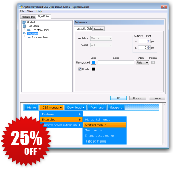 Advanced CSS Drop Down Menu Dreamweaver extension