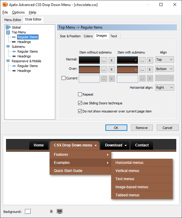 Click to view Advanced CSS Drop Down Menu Dreamweaver Extension 1.6.6 screenshot