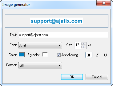 Create image dialog Create image dialog