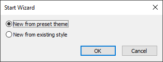 Start wizard dialog Start wizard dialog