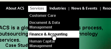 Affiliated Computer Services Suckerfish menu