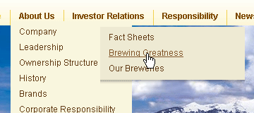 Molson Coors Brewing Suckerfish menu