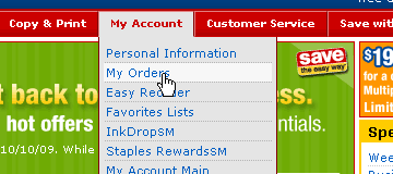 Staples pure CSS menu