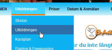 Barkurser.se CSS drop down menu