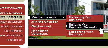 Greater Northampton Chamber of Commerce CSS drop down menu