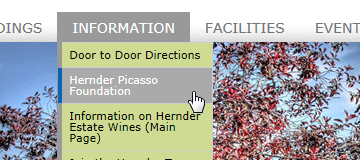 Hernder Estate Wines Niagara CSS drop down menu