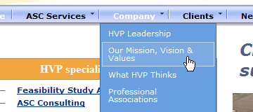 Healthcare Venture Professionals CSS drop down menu