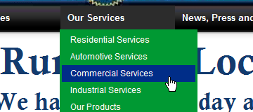 Run Local Locksmith CSS drop down menu