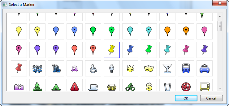 Standard Google maps icons Standard Google maps icons